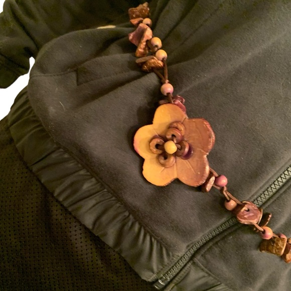 Belt/Necklace Coconut Shell Bead Flower Boho Bohemian Hippie Tropical Jewelry - Picture 13 of 14